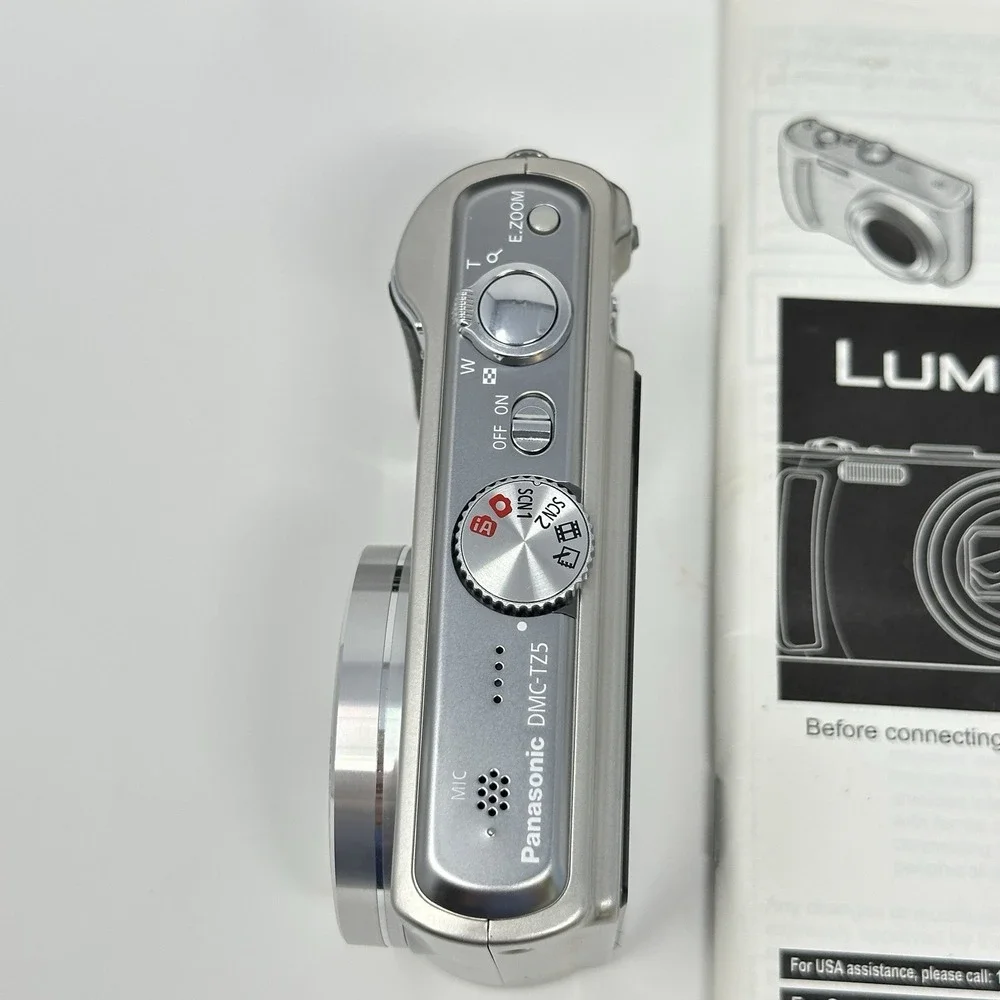 Panasonic LUMIX DMC-TZ5 Silver Digital Camera 9.1MP 10x Zoom Bundle - TESTED ✅